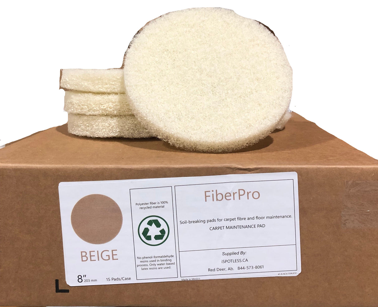 FiberPro 8" Beige Carpet Maintenance Pads