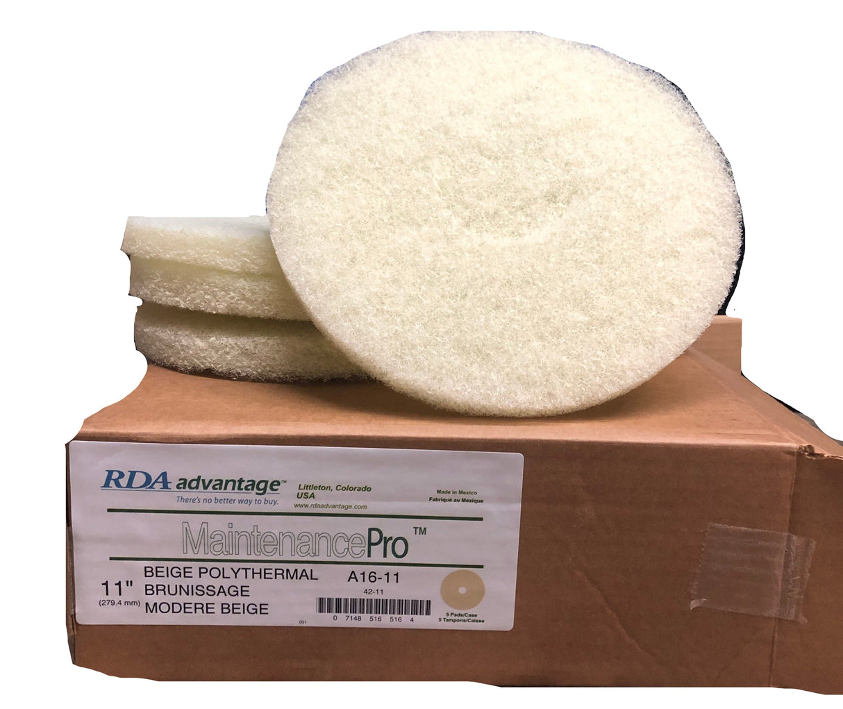 FiberPro 11" Beige Carpet Maintenance Pads 5/BX