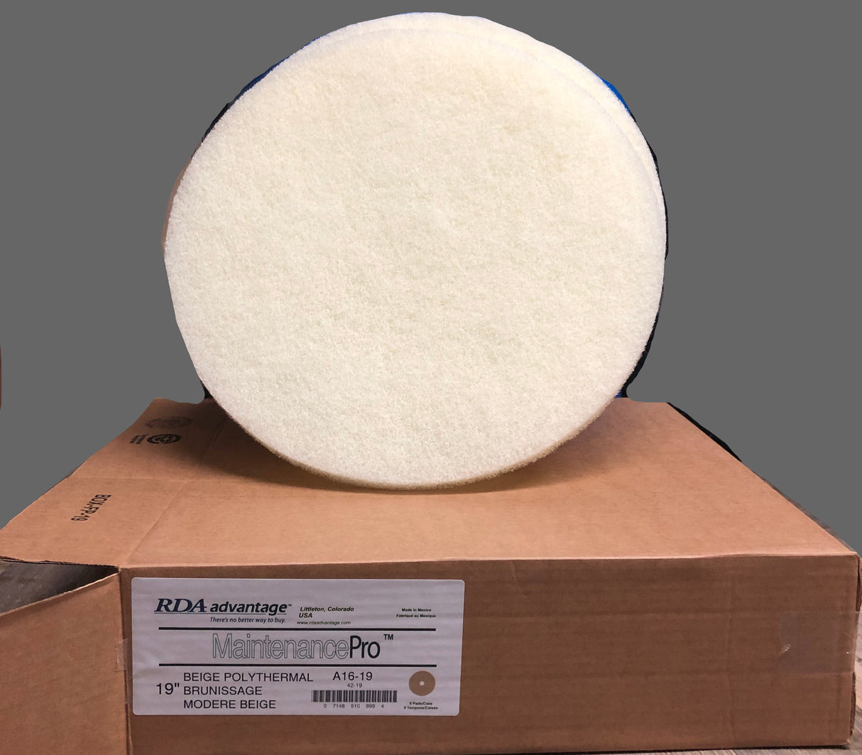 FiberPro 19" Beige Carpet Maintenance Pads 5/BOX