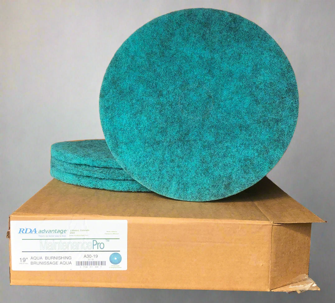 FiberPro PLUS 19" Aqua Carpet Maintenance Pads 5/box