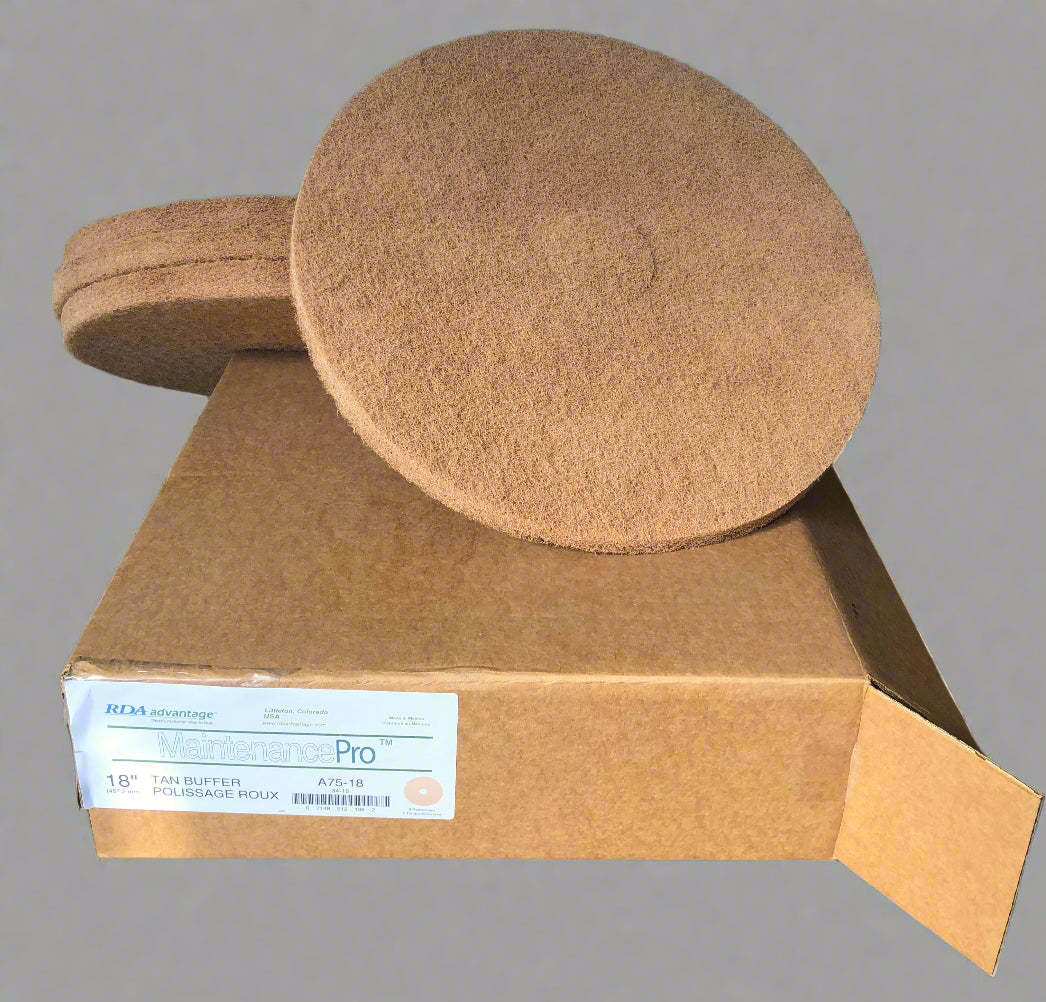 18" Tan Carpet Maintenance Pads 5/Box