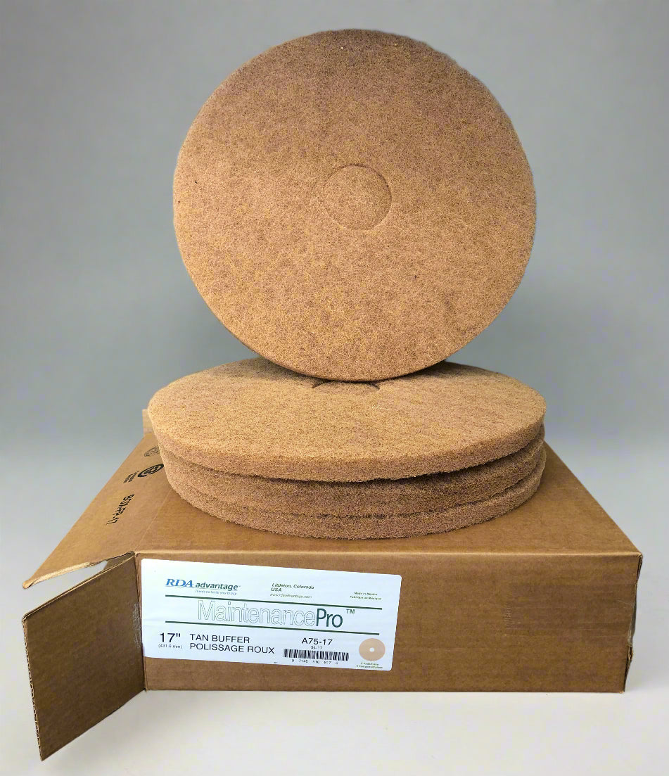 Fiber Pro - Tan 17" Carpet Maintenance Pads 5/BOX