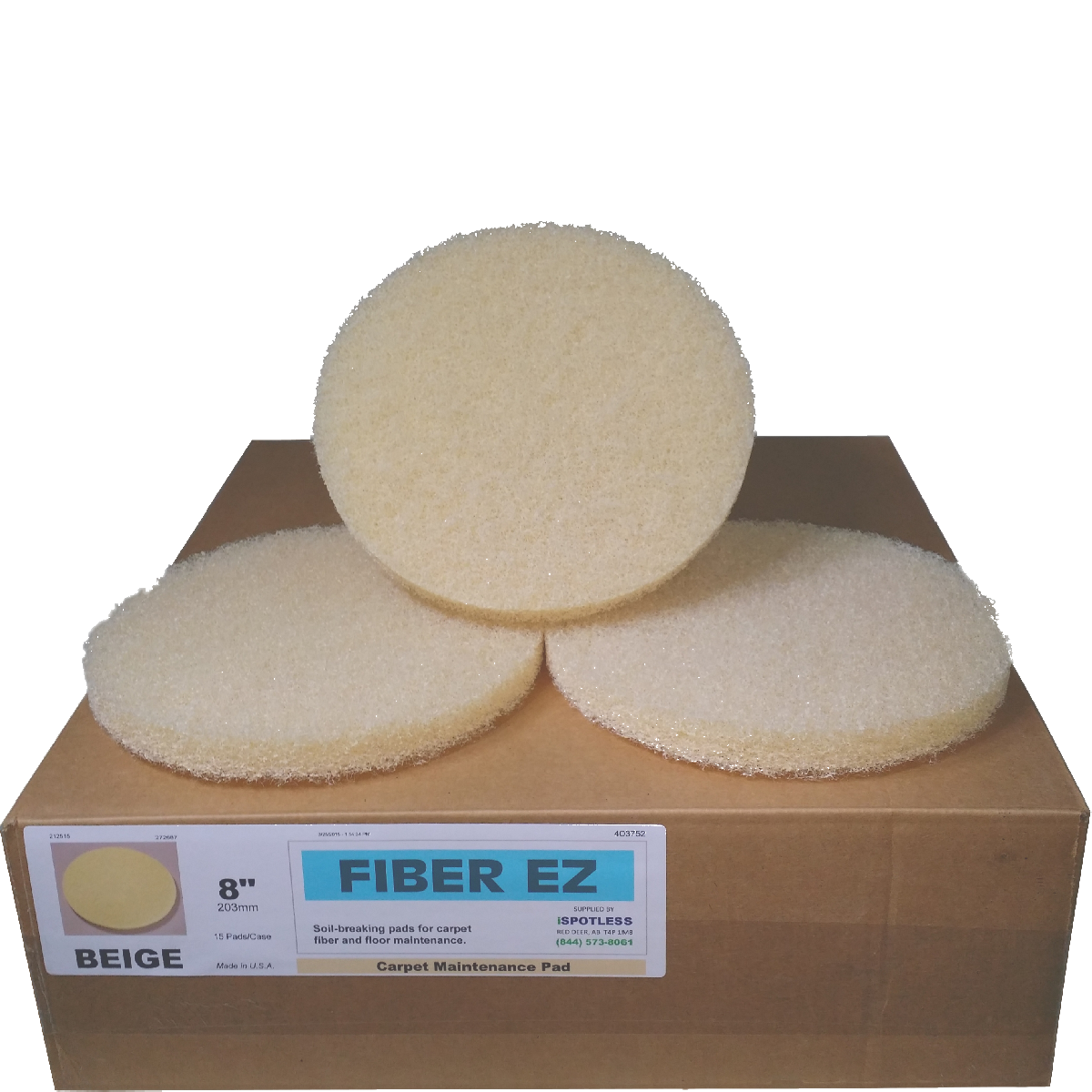 FiberPro 8" Beige Carpet Maintenance Pads