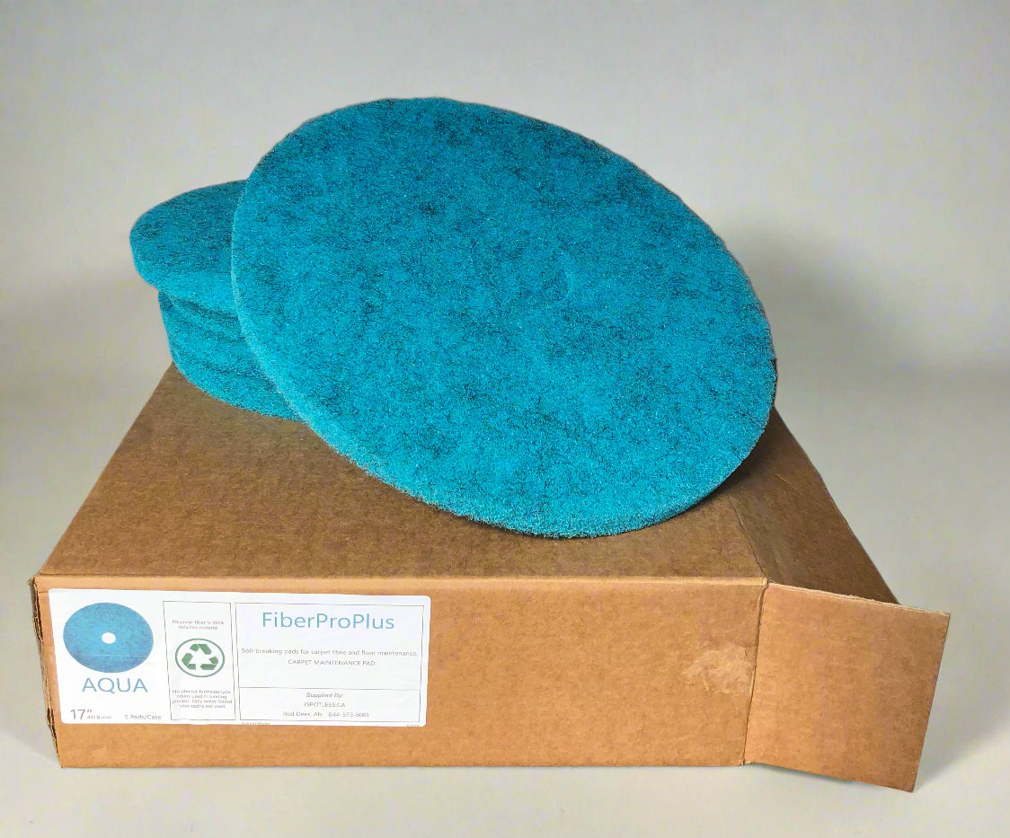 FiberPro PLUS 17" Aqua Carpet Maintenance Pads 5/box